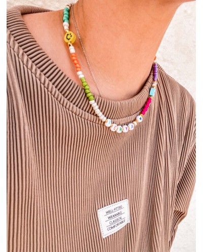 Multicolor necklace with name